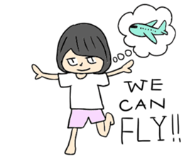 Bob hair girls sticker #12418893