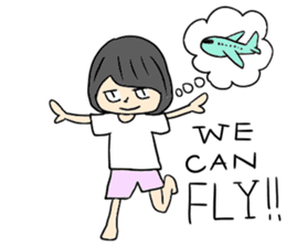 Bob hair girls sticker #12418893