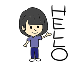 Bob hair girls sticker #12418904