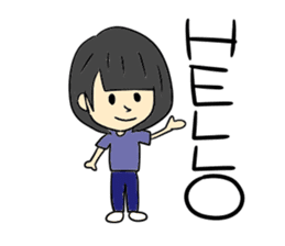 Bob hair girls sticker #12418904