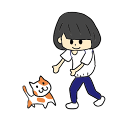 Bob hair girls sticker #12418915