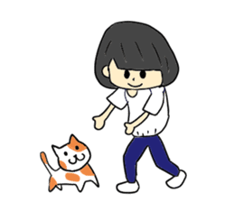 Bob hair girls sticker #12418915