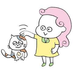 Pretty girls with a cat