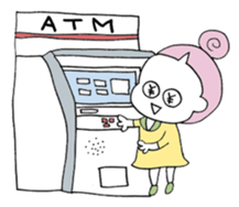 Pretty girls with a cat sticker #12422099