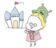 Pretty girls with a cat sticker #12422101