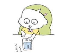 Pretty girls with a cat sticker #12422114