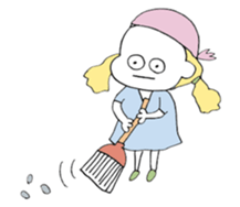 Pretty girls with a cat sticker #12422121