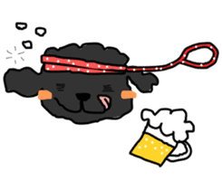 Black Toy Poodle YOMOGI sticker #12423144