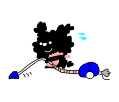 Black Toy Poodle YOMOGI sticker #12423145