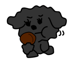 Black Toy Poodle YOMOGI sticker #12423168