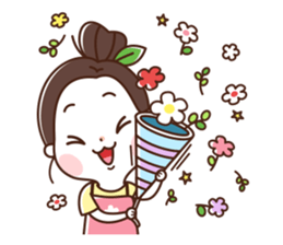 flower shop girl sticker #12424527