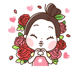 flower shop girl sticker #12424532