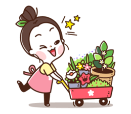 flower shop girl sticker #12424563