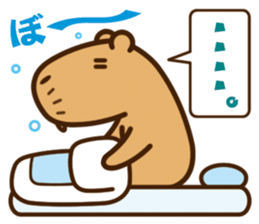 Always sleepy capybara. sticker #12428171