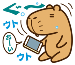 Always sleepy capybara. sticker #12428196