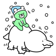 Snow animals and dear sticker #12429879