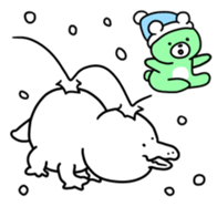 Snow animals and dear sticker #12429883