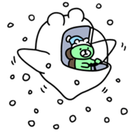 Snow animals and dear sticker #12429895