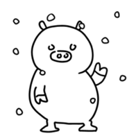 Snow animals and dear sticker #12429902