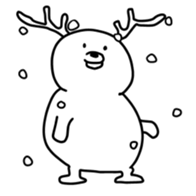 Snow animals and dear sticker #12429905