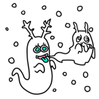 Snow animals and dear sticker #12429908