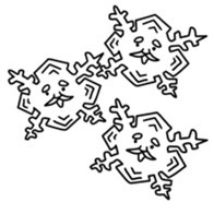 Snow animals and dear sticker #12429910