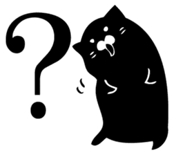A round black cat answers. sticker #12433790