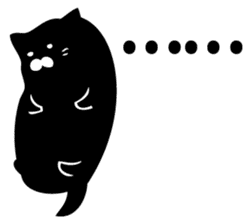 A round black cat answers. sticker #12433792