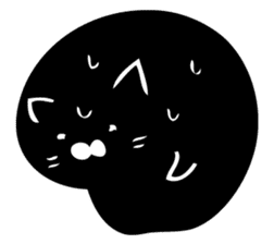 A round black cat answers. sticker #12433799