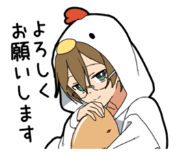 Animal hoodie boy sticker #12435018