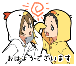 Animal hoodie boy sticker #12435020
