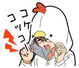 Animal hoodie boy sticker #12435021