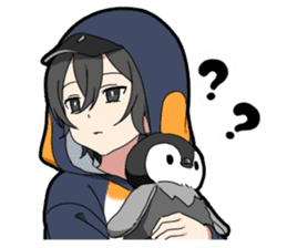 Animal hoodie boy sticker #12435031