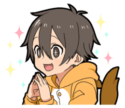 Animal hoodie boy sticker #12435034