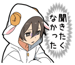 Animal hoodie boy sticker #12435038