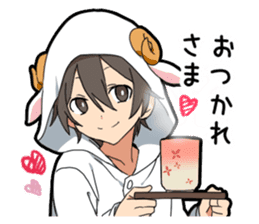 Animal hoodie boy sticker #12435040