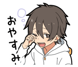 Animal hoodie boy sticker #12435041