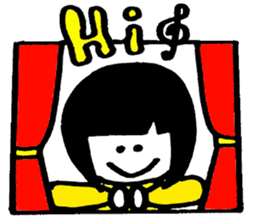 Girl of the black hair sticker #12438959