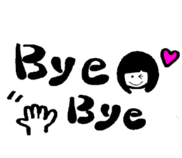 Girl of the black hair sticker #12438961