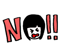 Girl of the black hair sticker #12438968