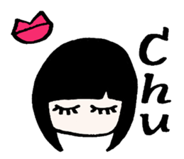 Girl of the black hair sticker #12438973