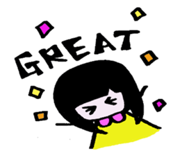 Girl of the black hair sticker #12438985