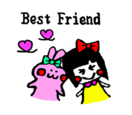 Girl of the black hair sticker #12438990