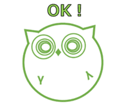 Green eyes owl sticker #12439158