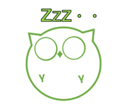 Green eyes owl sticker #12439171