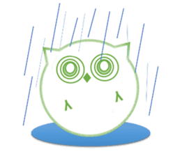 Green eyes owl sticker #12439176