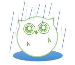 Green eyes owl sticker #12439176