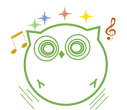 Green eyes owl sticker #12439178