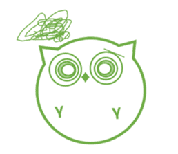 Green eyes owl sticker #12439179