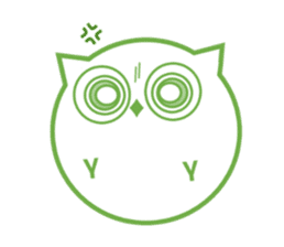 Green eyes owl sticker #12439180